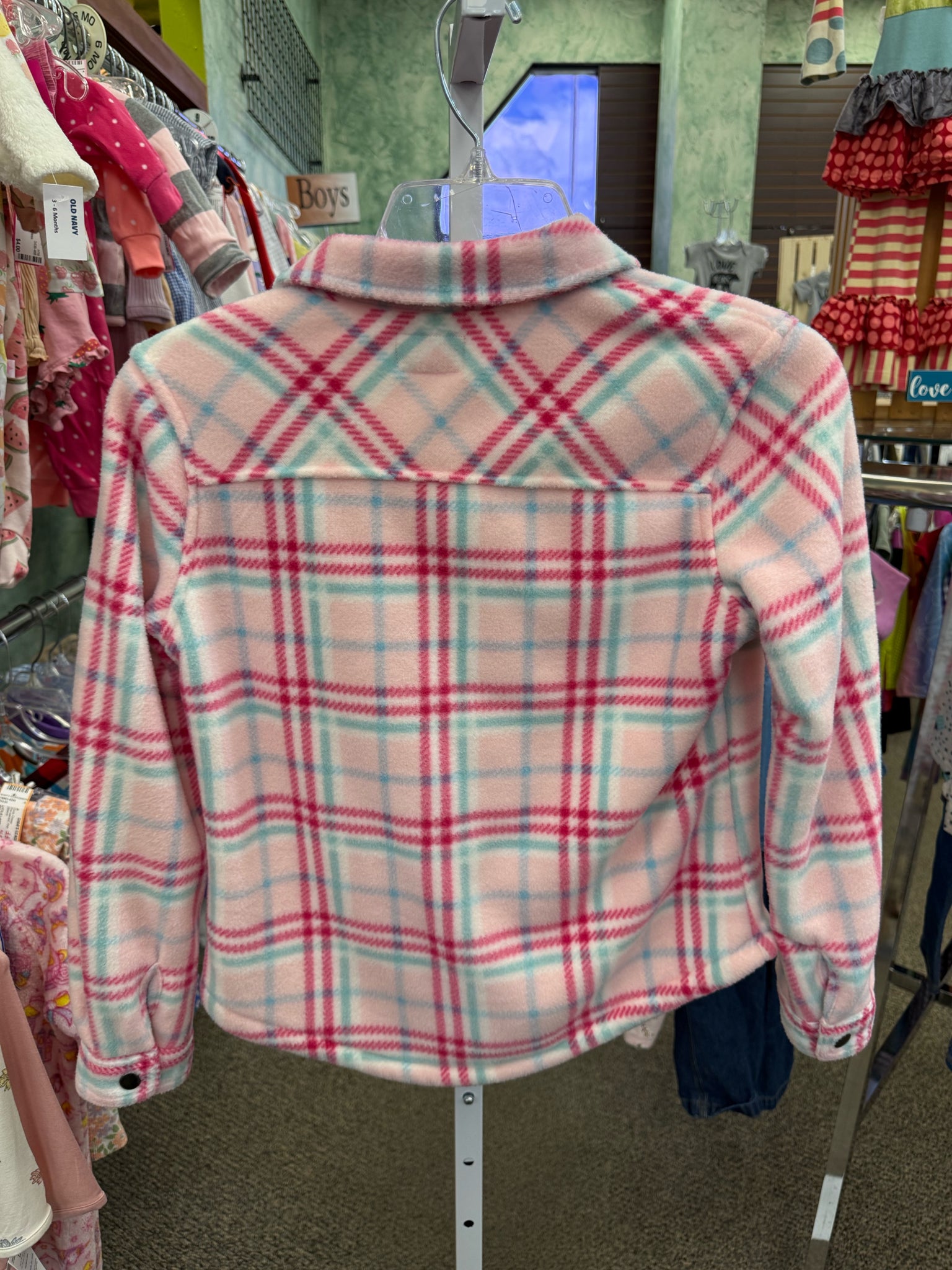 Pre-owned WEATHERPROOF Pink plaid Dark Pink Plaid Size 10 Girls Light Wt Jacket