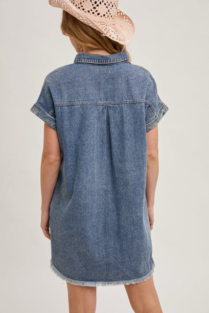 New Bluivy Blue Jean Size Small Short Sleeve Dress