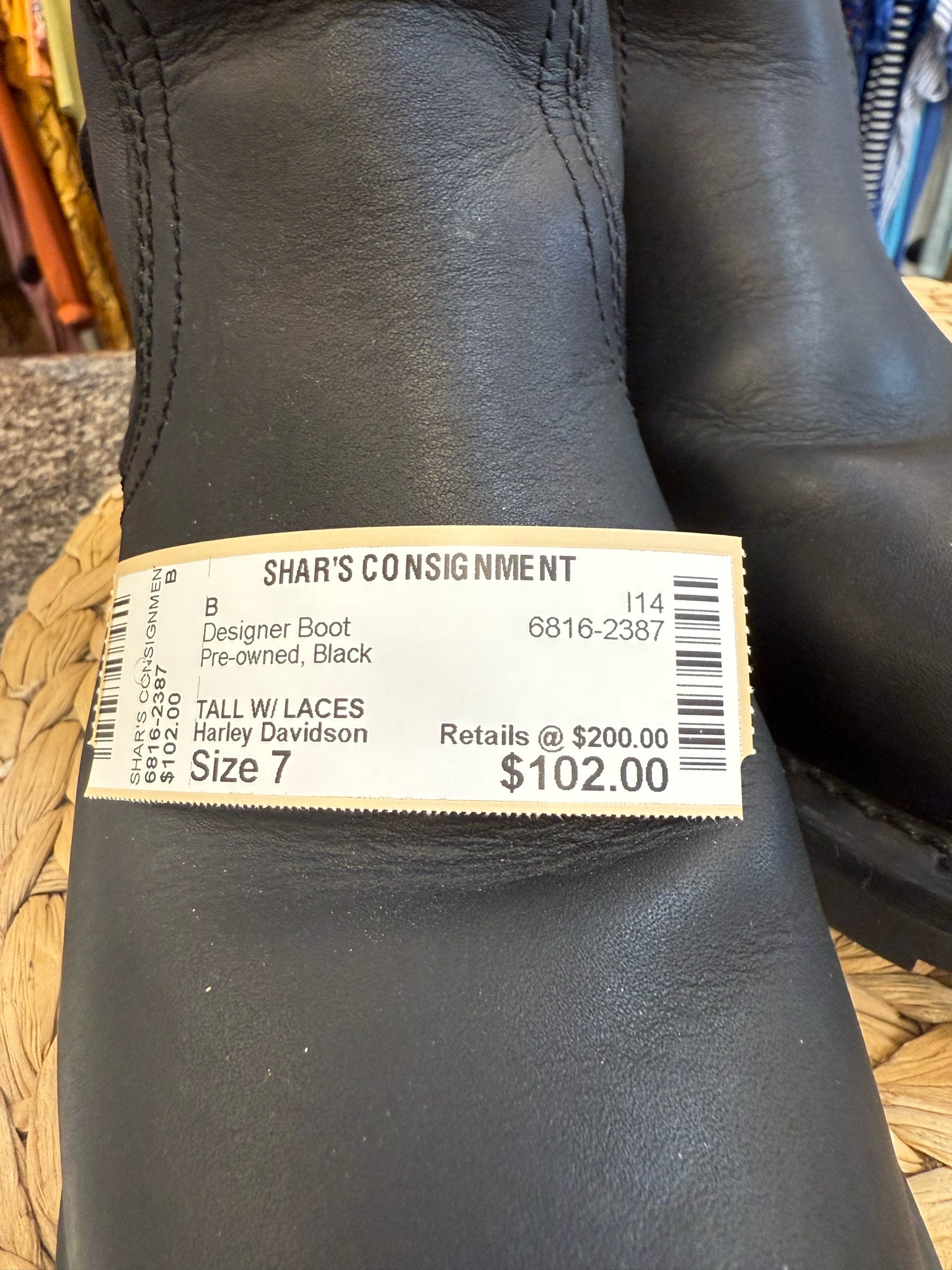 Pre-owned Harley Davidson Black Size 7 Designer Boot