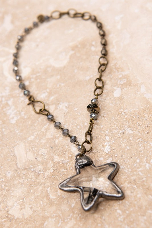 New with Tag DYLAN Bronze clear Necklace