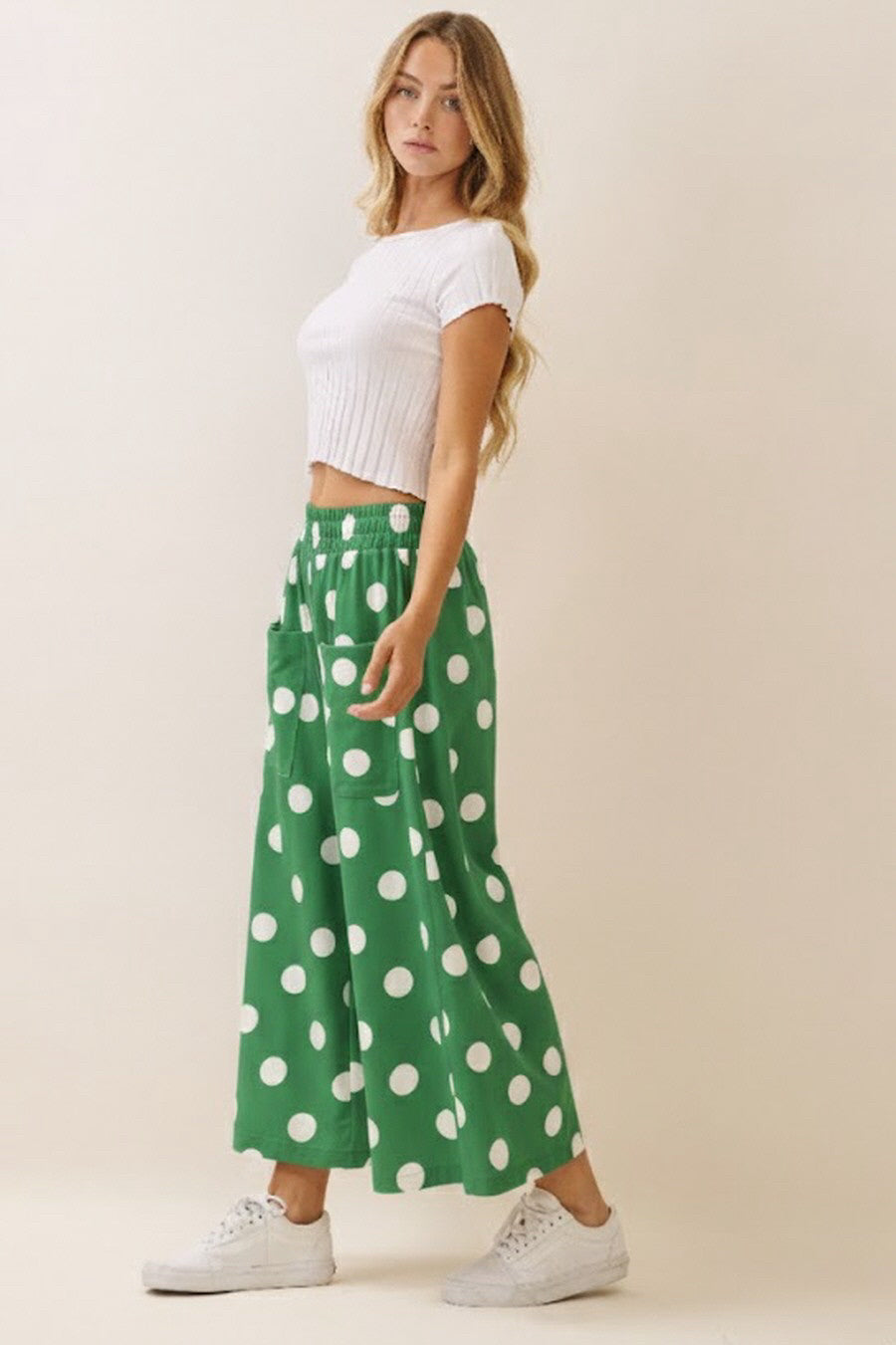 New ODDI Green White Polka Size Small Pants
