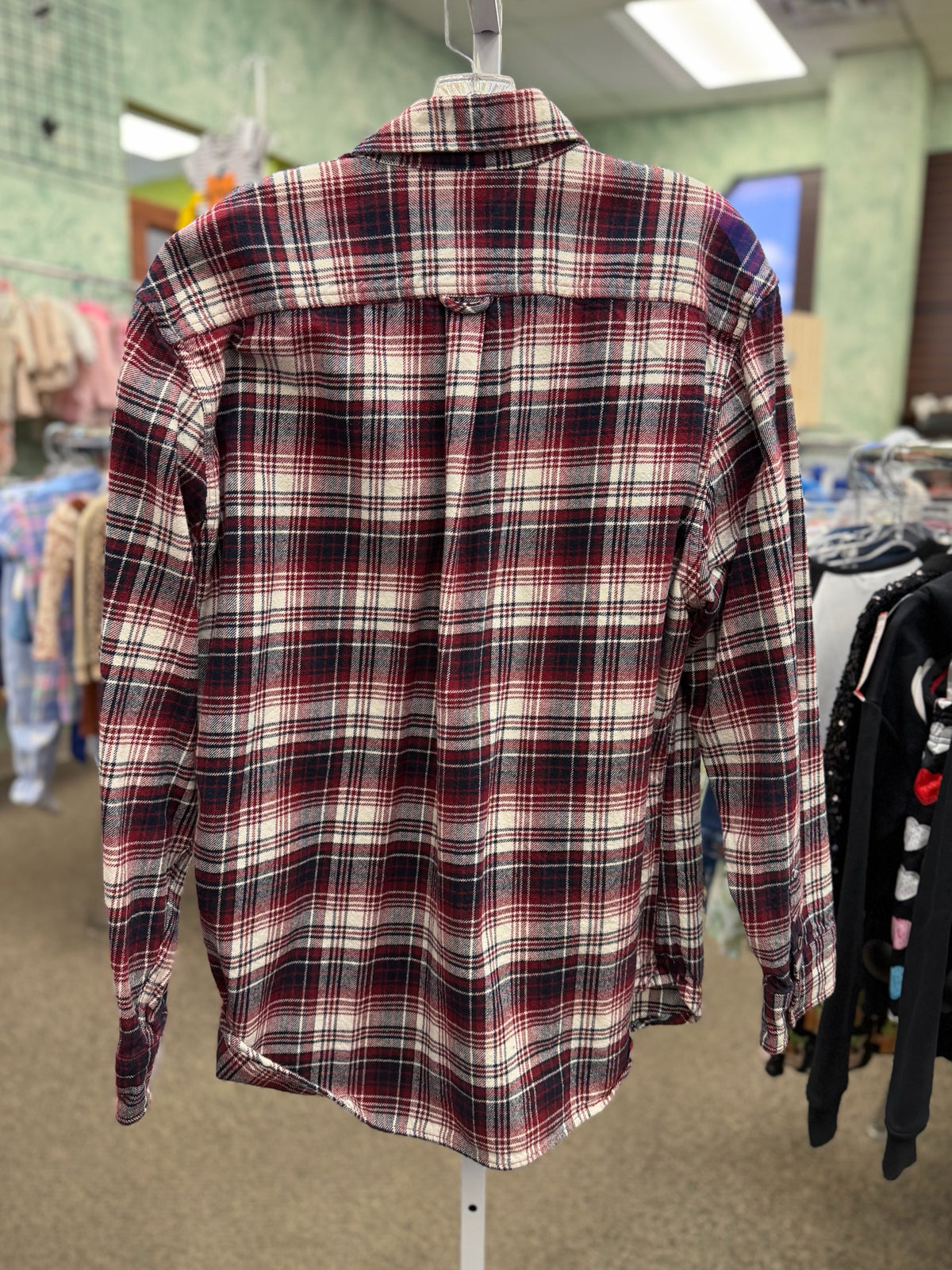 Pre-owned JACHS Red plaid White Plaid Men Size L Long Sleeve MENS Shirts