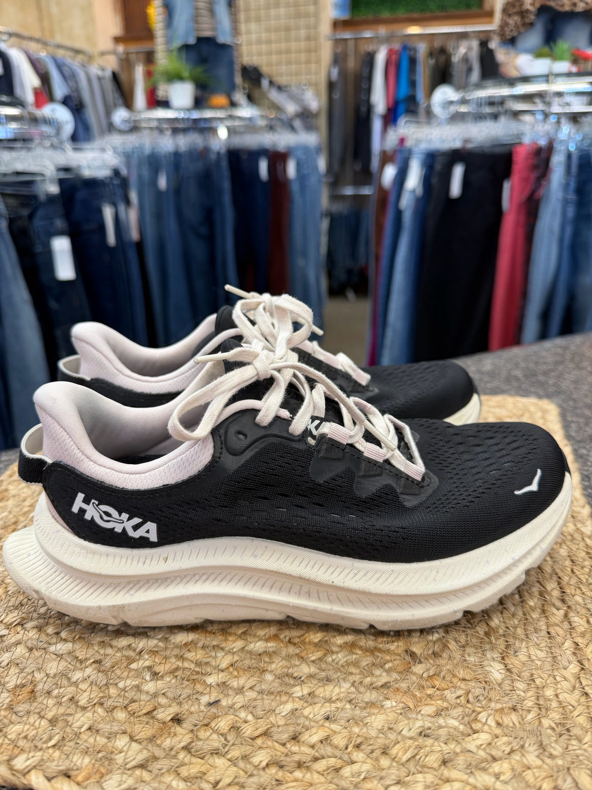 Pre-owned HOKA Black Off-white Size 6.5 Designer Sneaker