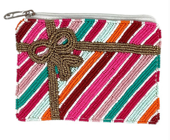 New KENZIE Pink stripe Multi COIN PURSE