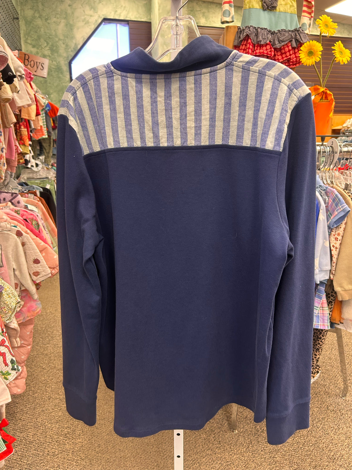 Pre-owned VINEYARD VINES Navy Blue Stripe Size XL Long Sleeve Pullover