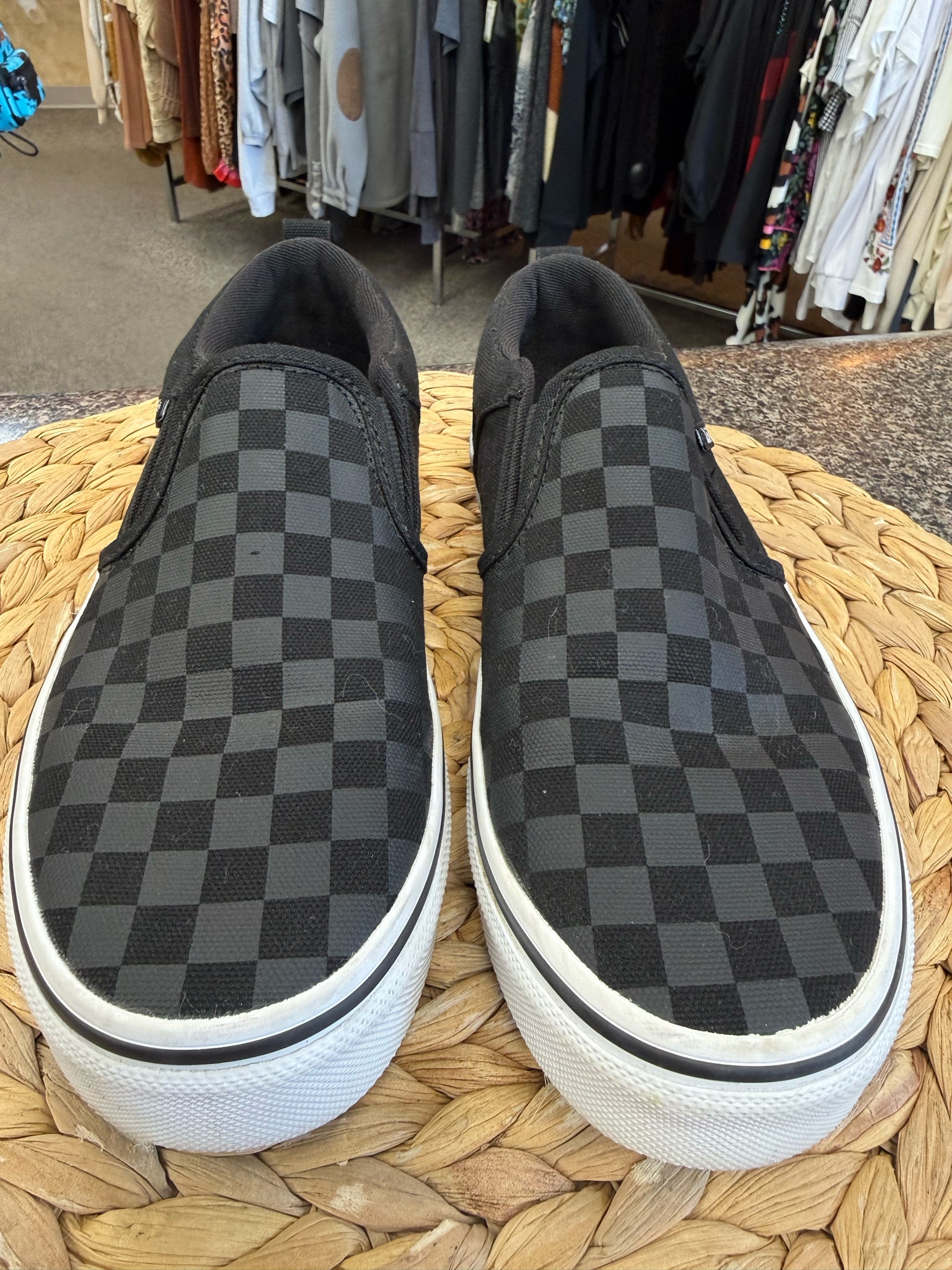 New  Without Tag VANS Black check Black C-SIZE 4 Boys Shoes