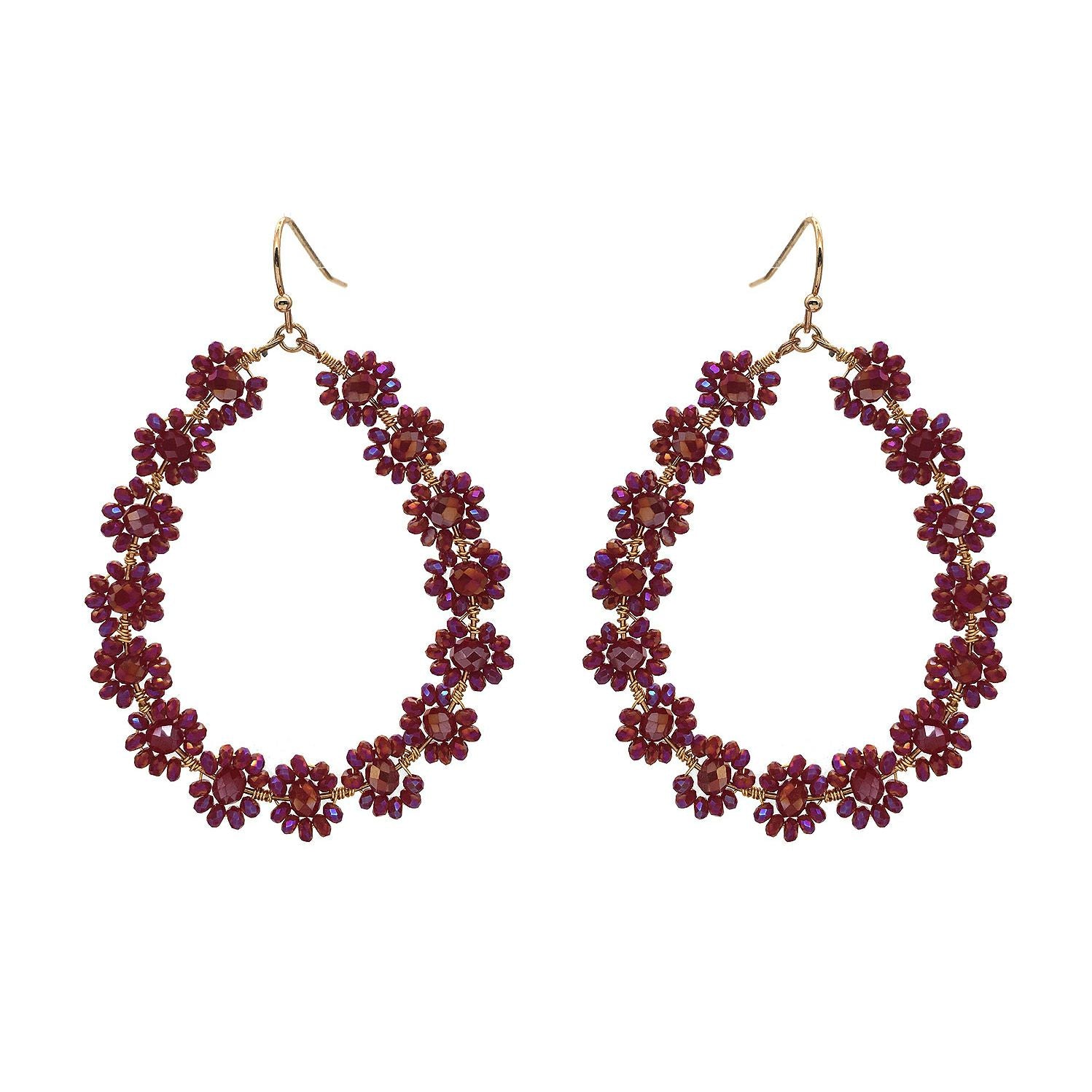 New ATG Wine Gold Trim Earring