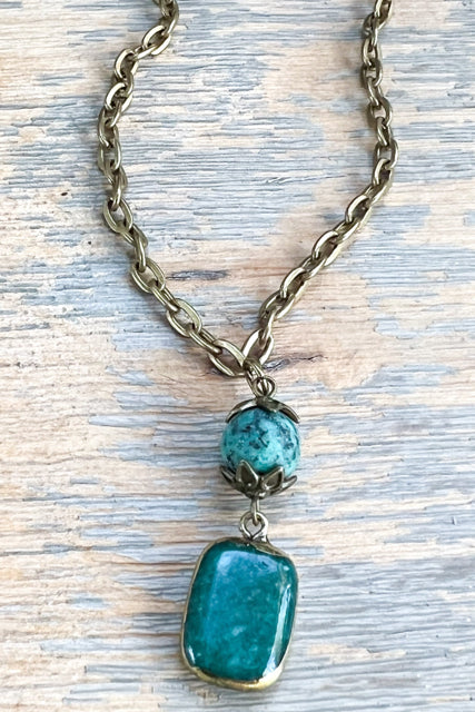 New Turquoise Bronze Necklace