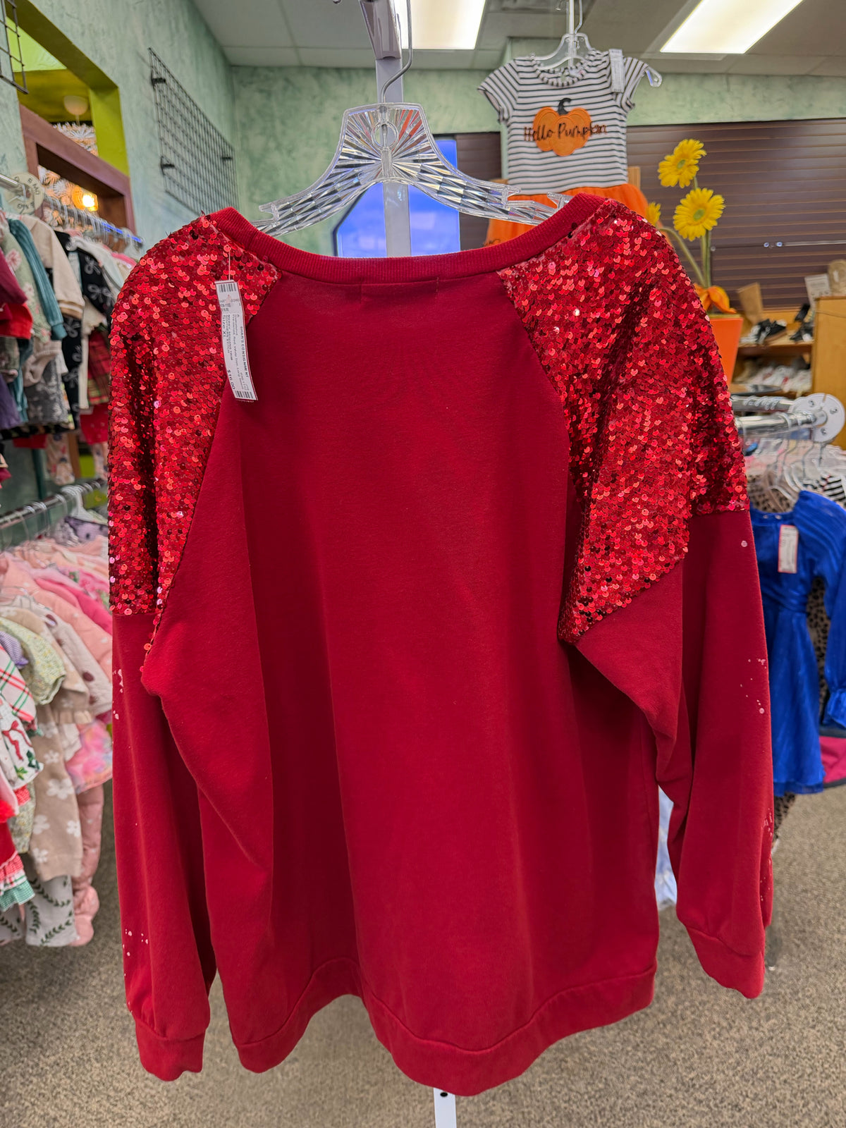 Pre-owned SOUTHERN STITCH Red White Trim Size XL Long Sleeve Sweatshirt