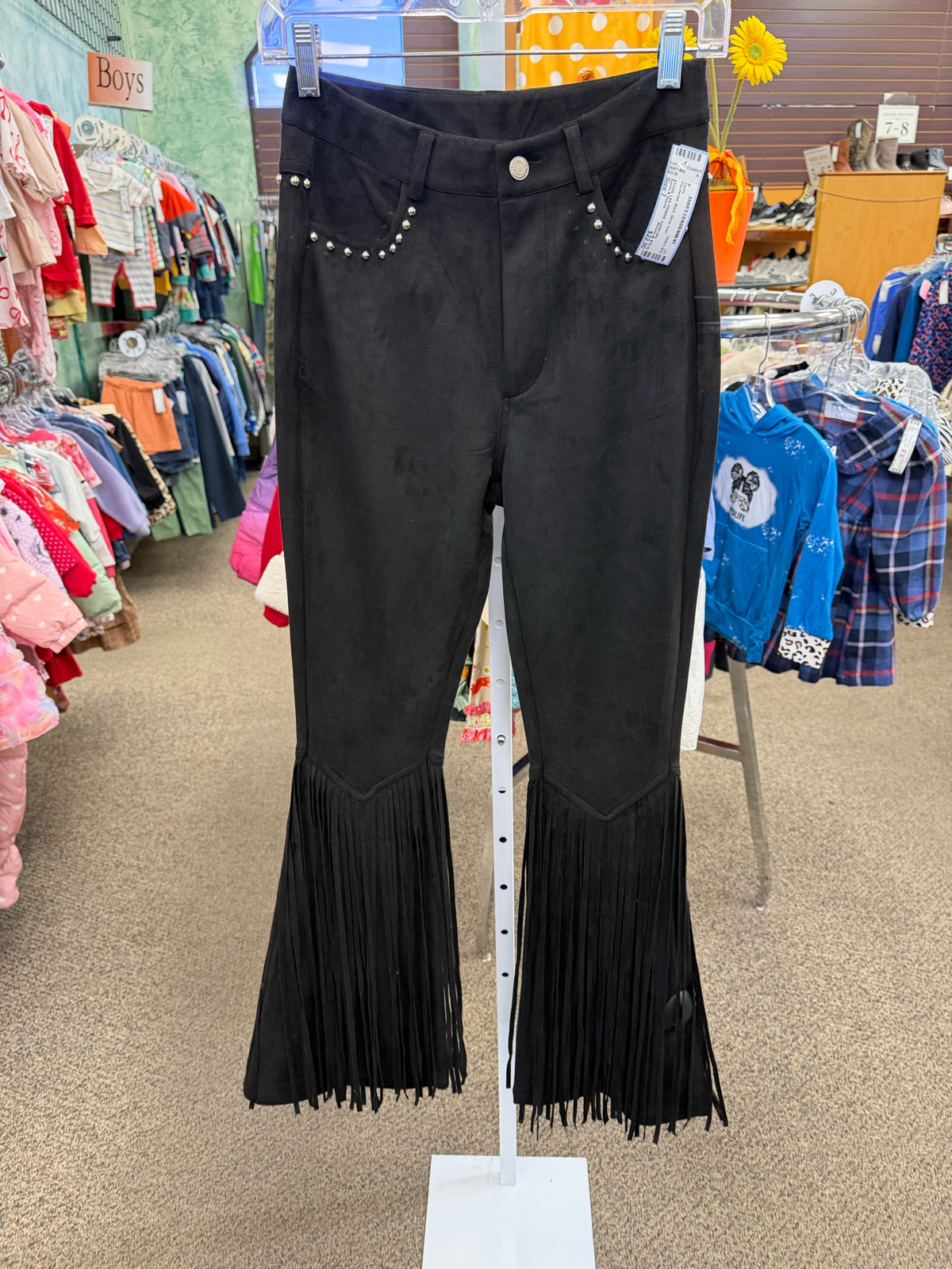 Pre-owned Saints & Hearts Black Silver Trim Size 7 Pants