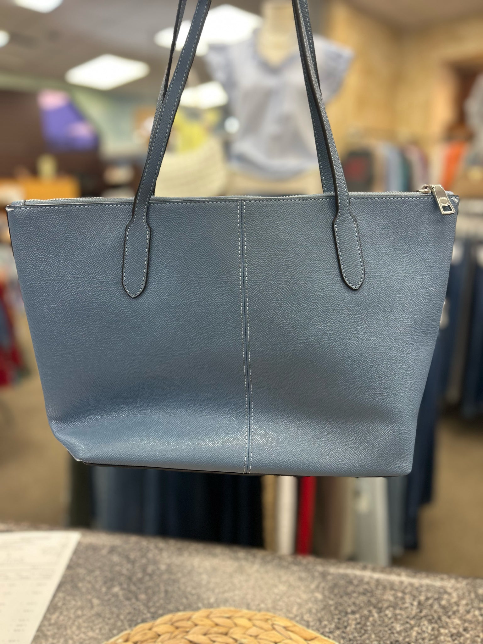 Pre-owned COACH Powder Blue Shoulder Designer Purse