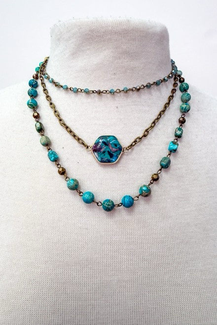 New with Tag DYLAN Turquoise Teal Necklace