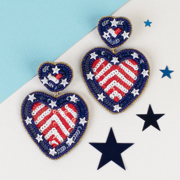 New YF Navy Red Earring