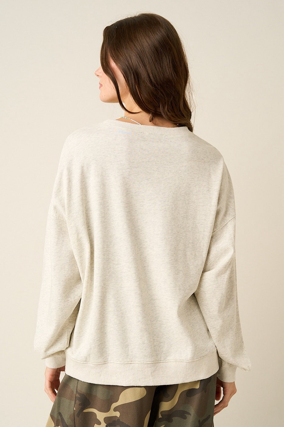 New MITTOSHOP Gray blend Green Trim Size S Long Sleeve Sweatshirt
