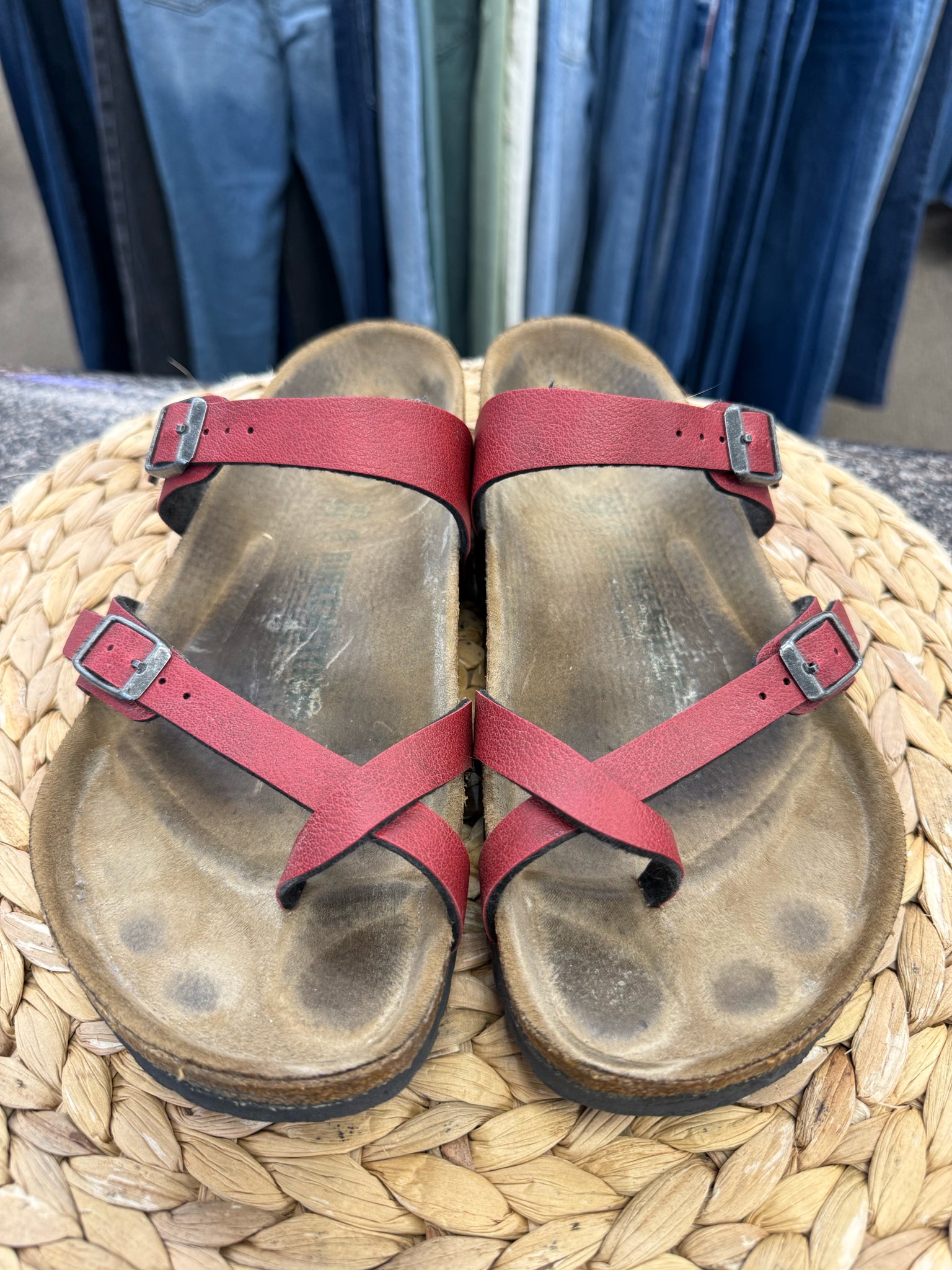 Pre-owned BIRKENSTOCK Red Size 9 Designer Sandal