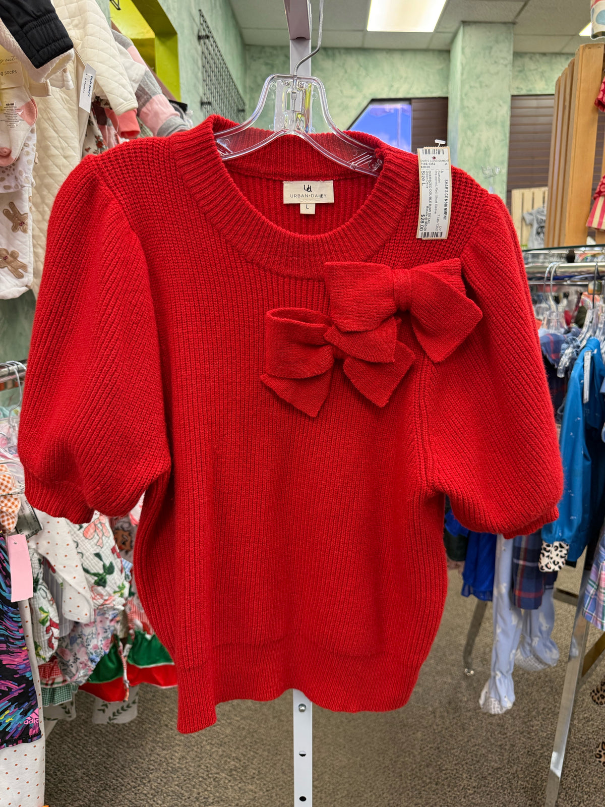 Pre-owned Urban Daizy Red Size L Short Sleeve Sweater