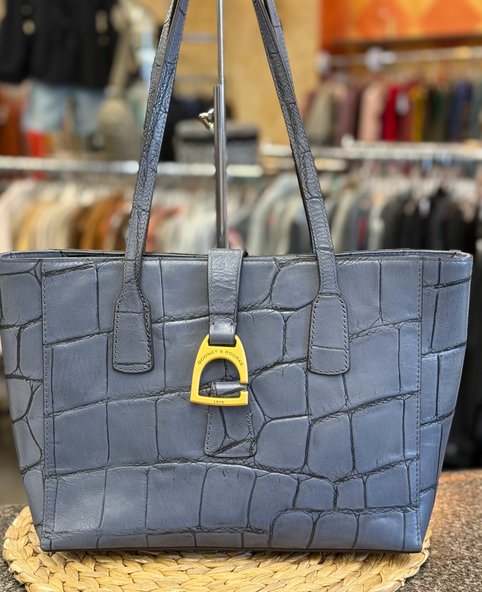 Pre-owned DOONEY&BOURKE Blue Animal Shoulder Designer Purse