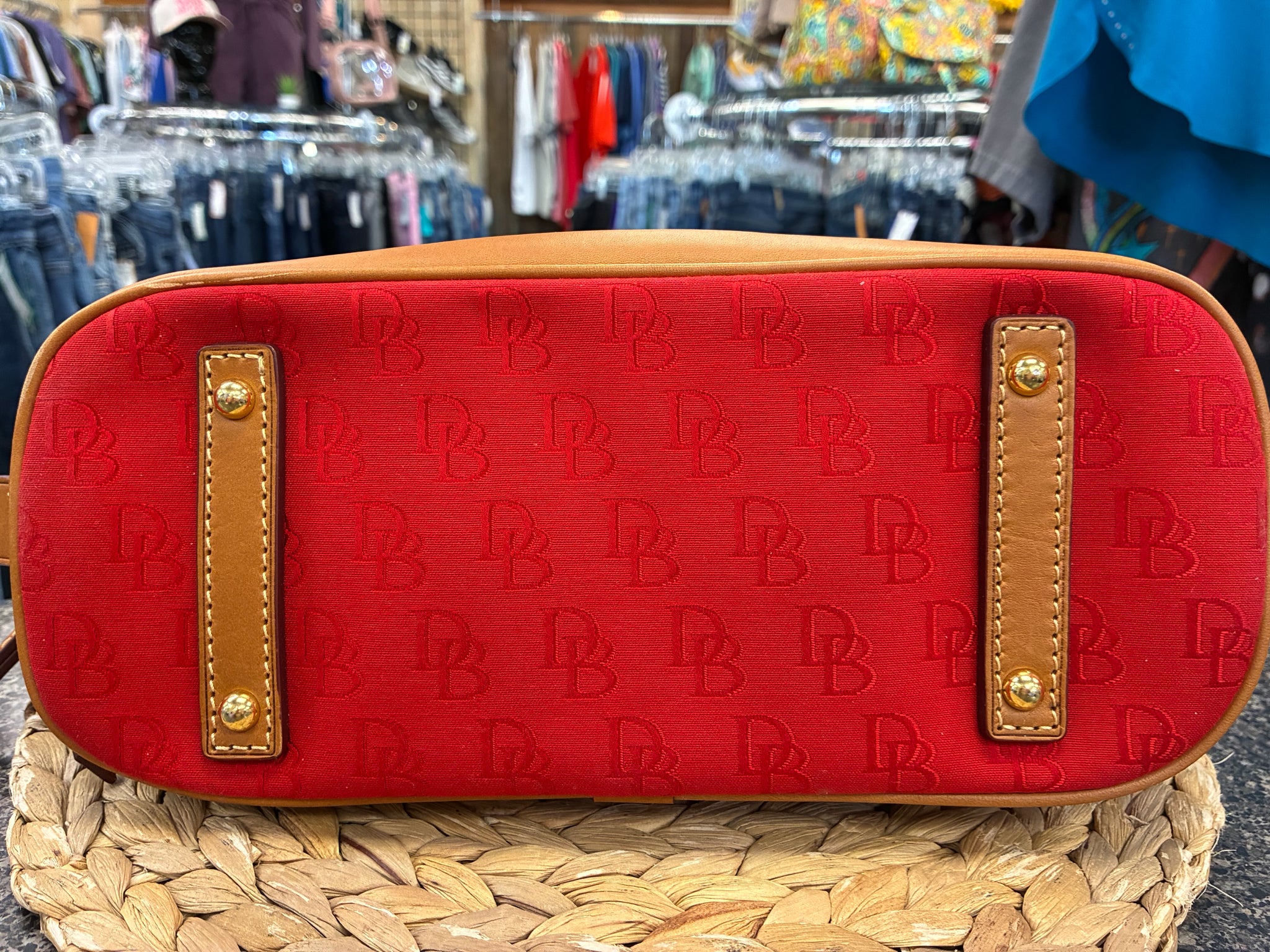 New with Tag DOONEY&BOURKE Red Brown Trim Shoulder Designer Purse
