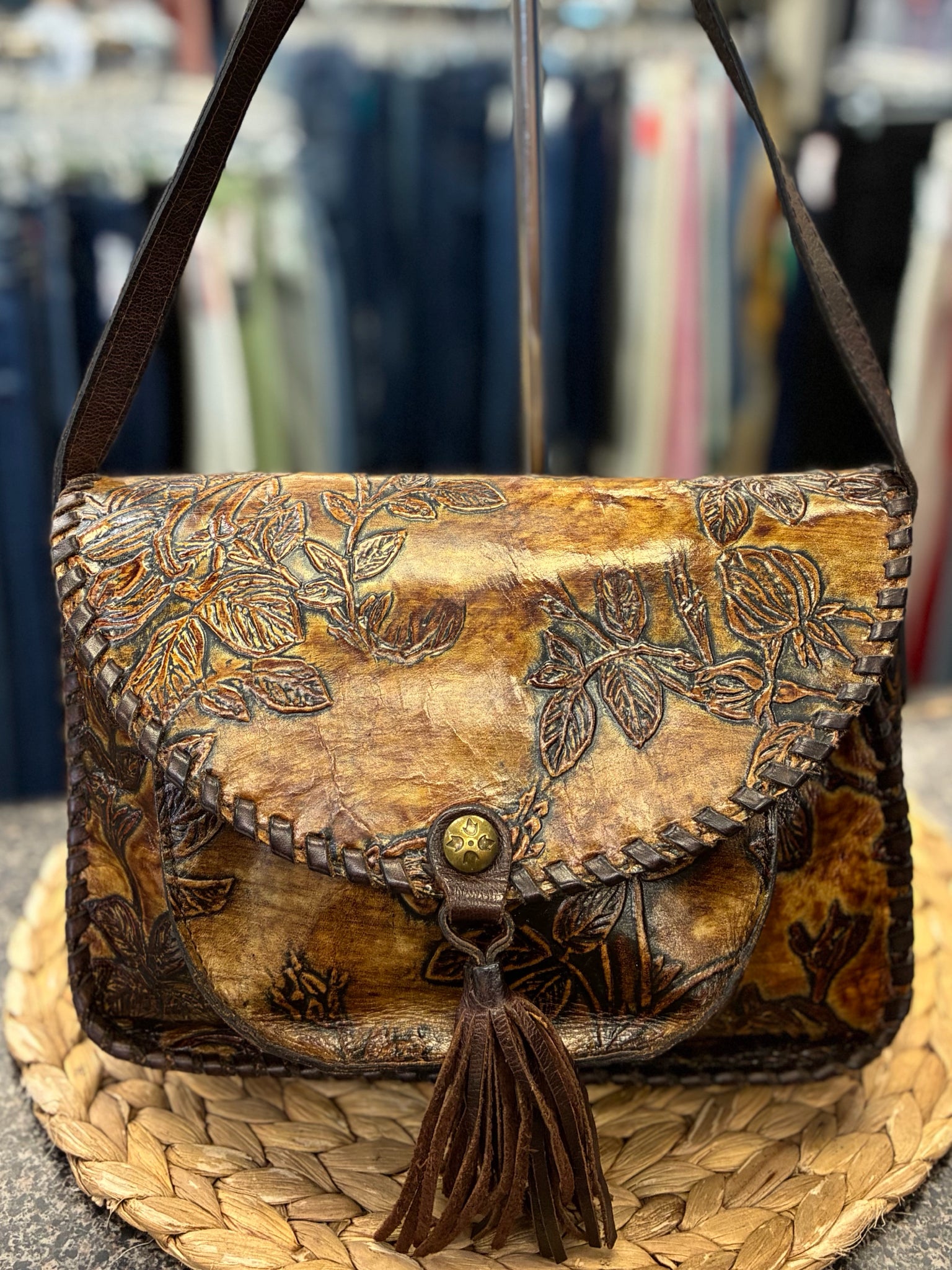 Pre-owned PATRICIA NASH Brown floral Crossbody Designer Purse