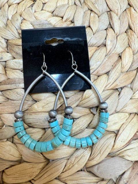 New WESTERN PEWTER Turquoise Earring