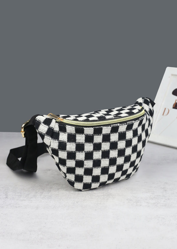 New Zenana Black check White S Fanny Pack Purse