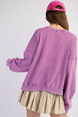 New EASEL Purple Size S/M Long Sleeve Sweatshirt