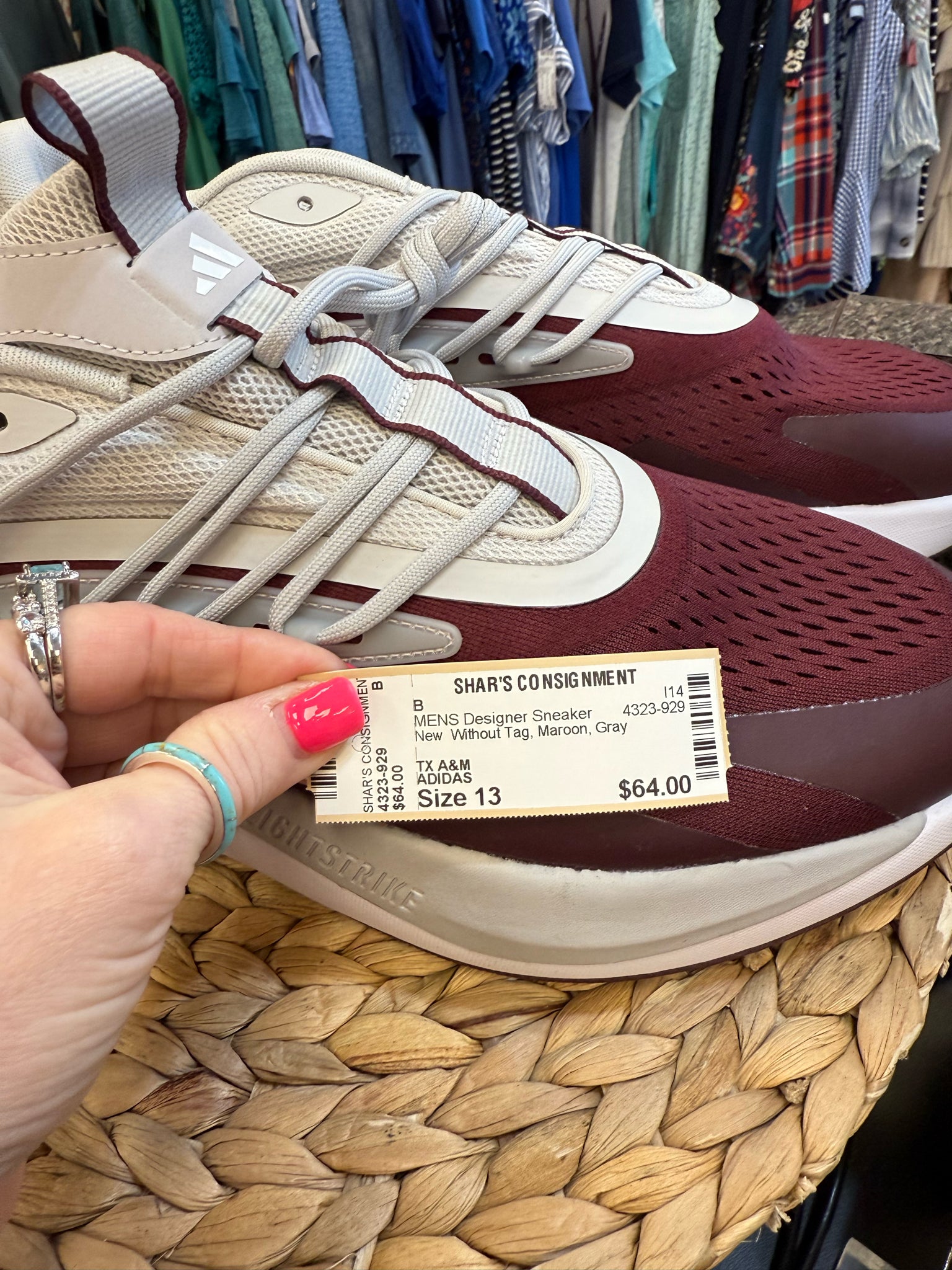 New  Without Tag ADIDAS Maroon Gray SHOE SIZE 13 MENS Designer Sneaker