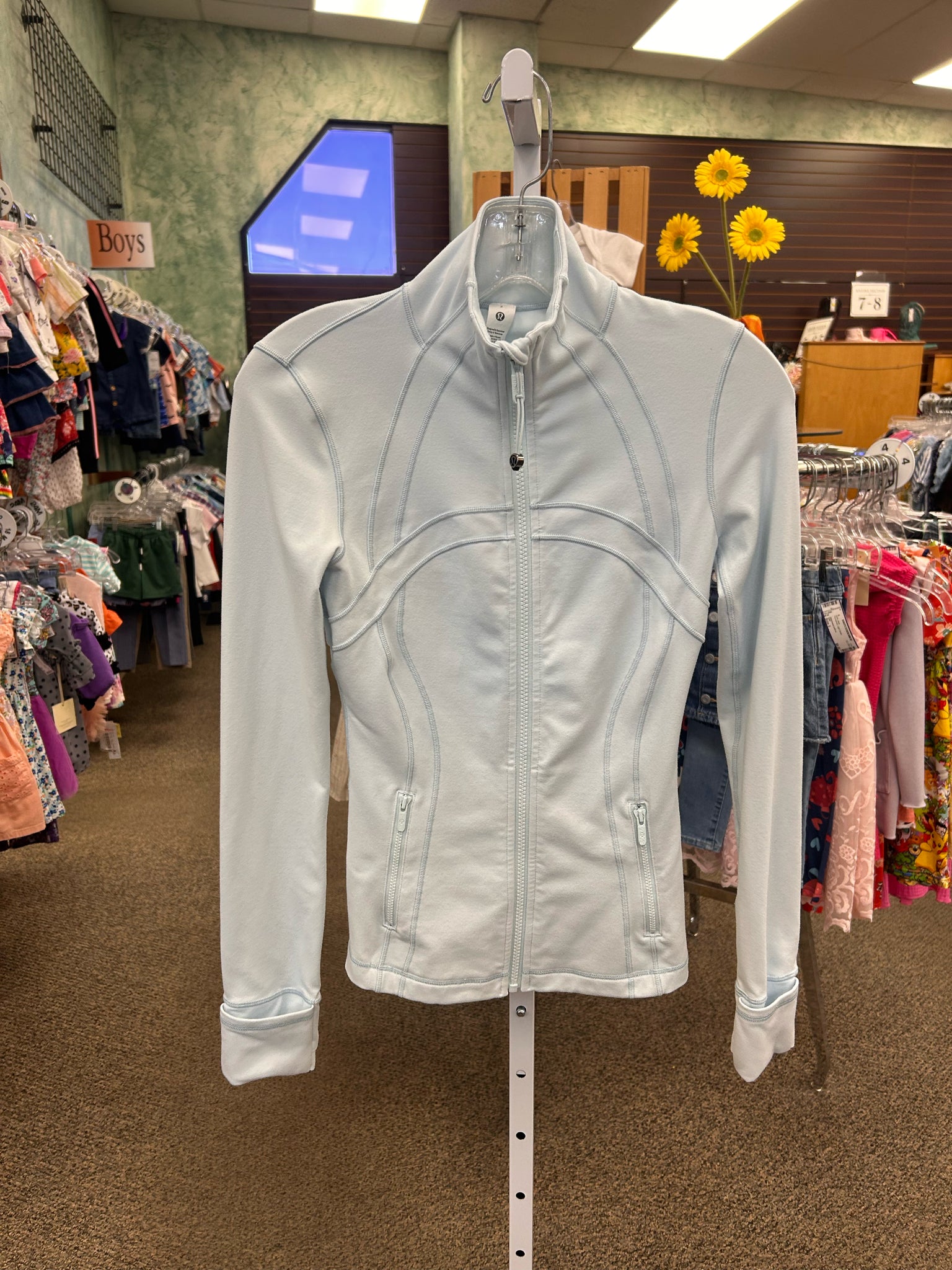 Pre-owned Lululemon Sky blue Size: S Long Sleeve Designer Light Wt Jacket
