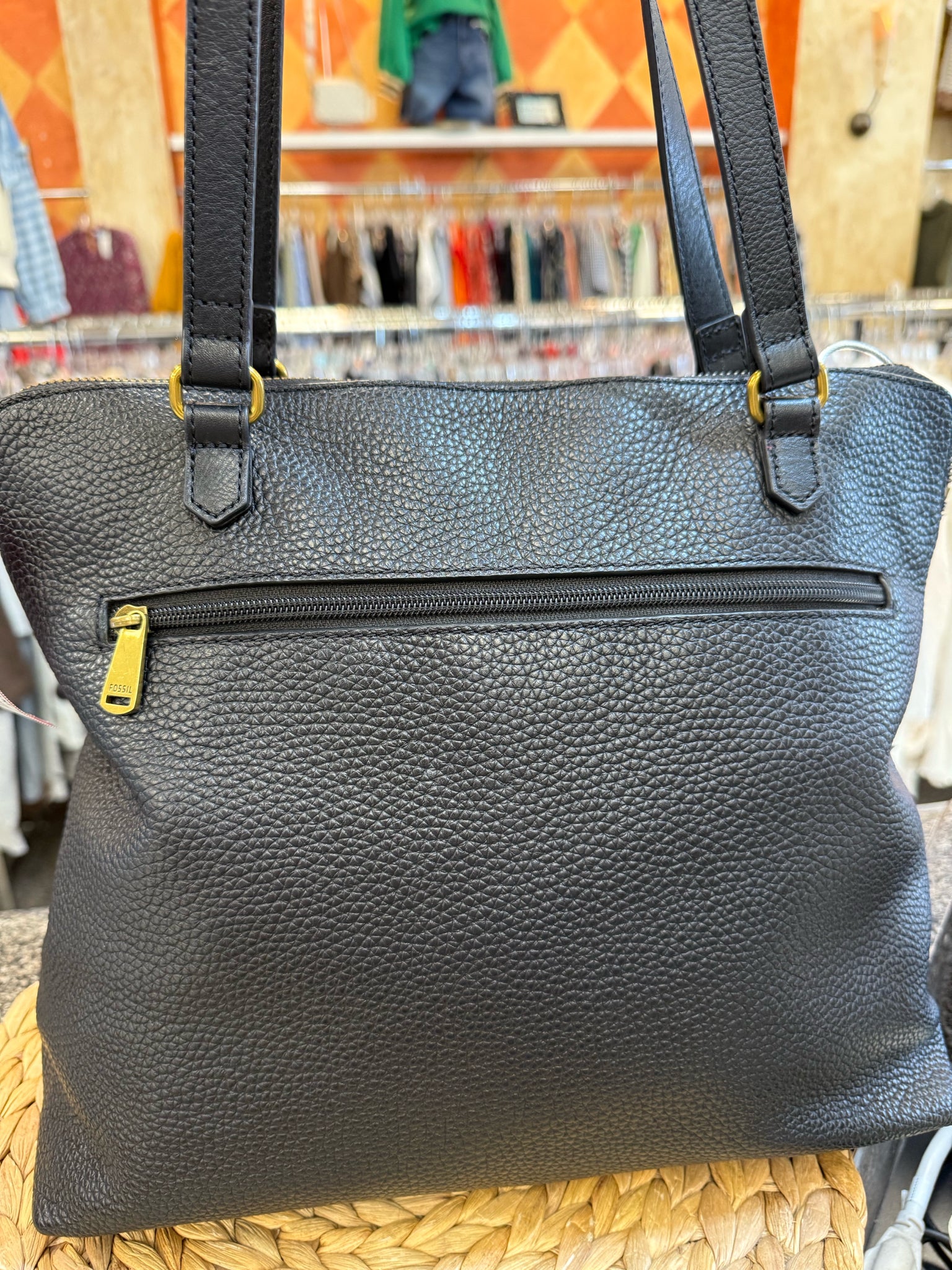 Pre-owned FOSSIL Black Shoulder Designer Purse