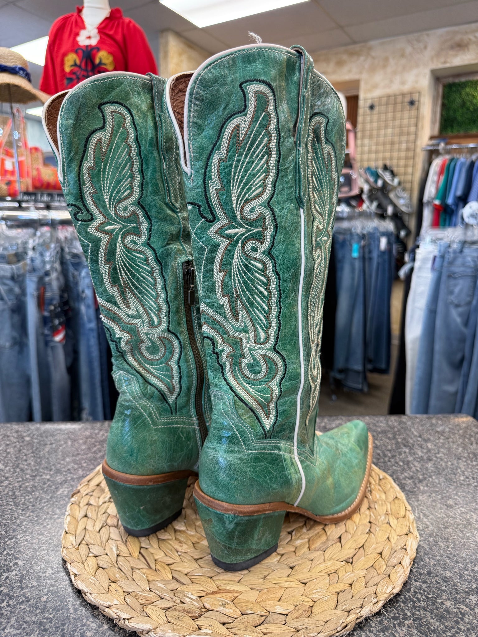 Pre-owned DAN POST Turquoise Size 8.5 Designer Boot