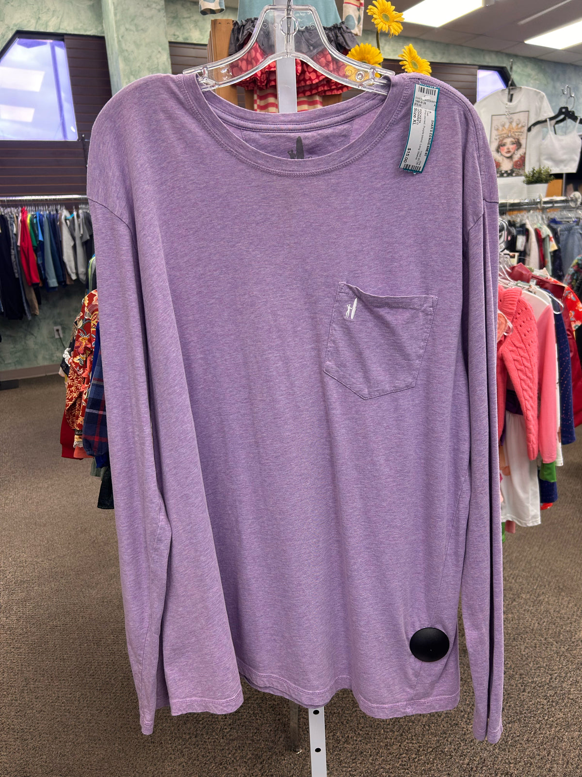 Pre-owned JOHNNIE O Purple blend Size XL Long Sleeve Tee