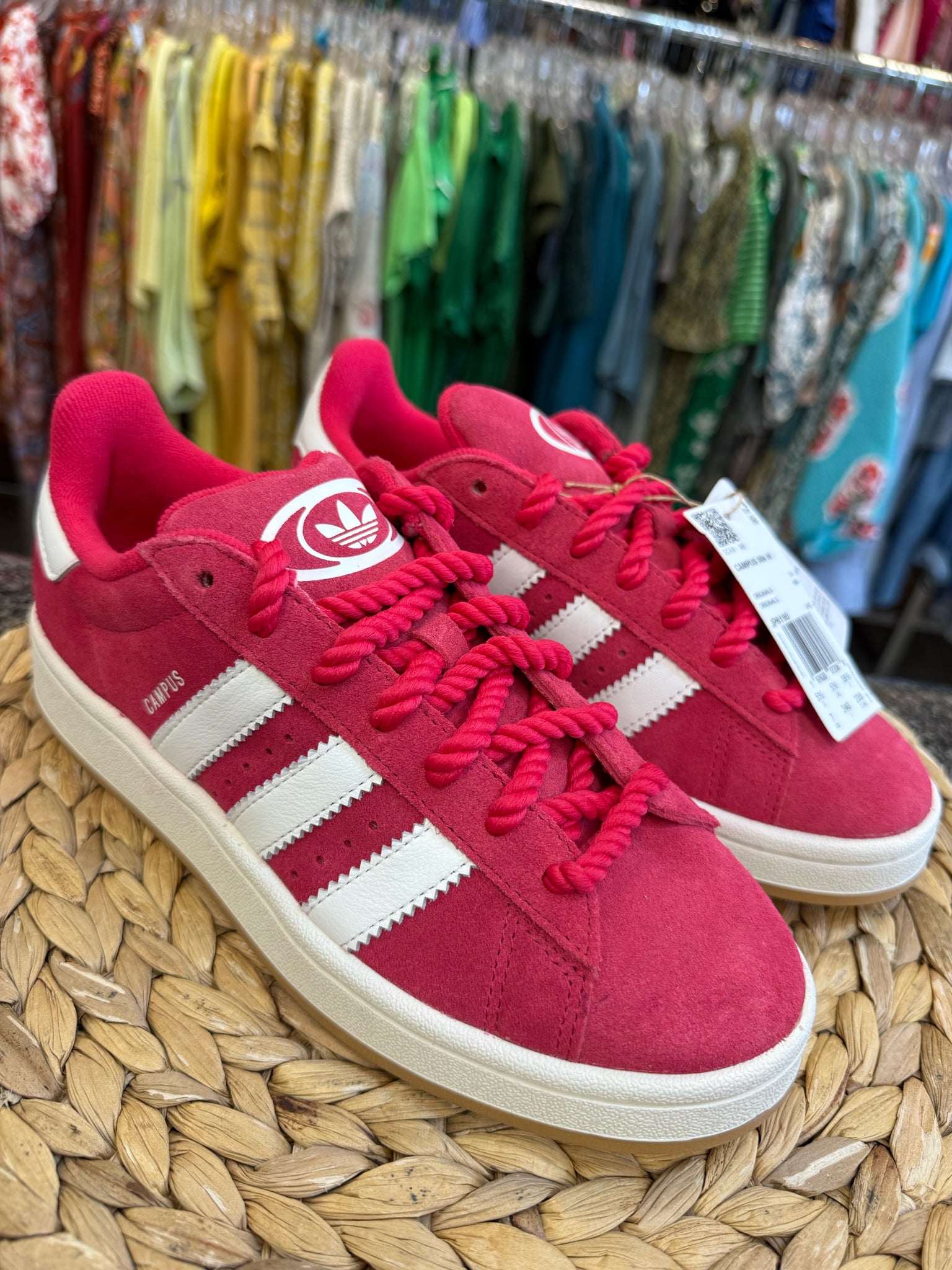 New with Tag ADIDAS Hot pink White Trim Size 7 Designer Sneaker