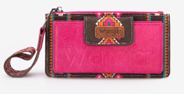New WRANGLER Hot pink Aztec S Wristlet Purse