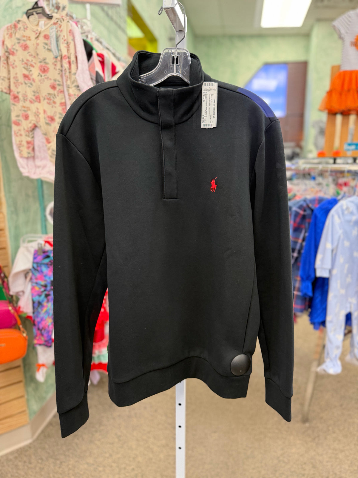 Pre-owned POLO Black Men Size M Long Sleeve Mens Pullover