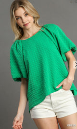 New UMGEE Green Size S Short Sleeve Blouse