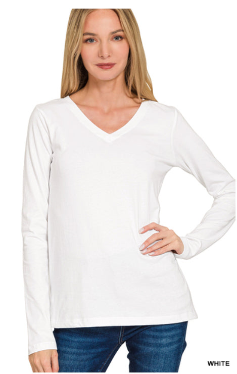 New Zenana White Size S Long Sleeve Tee