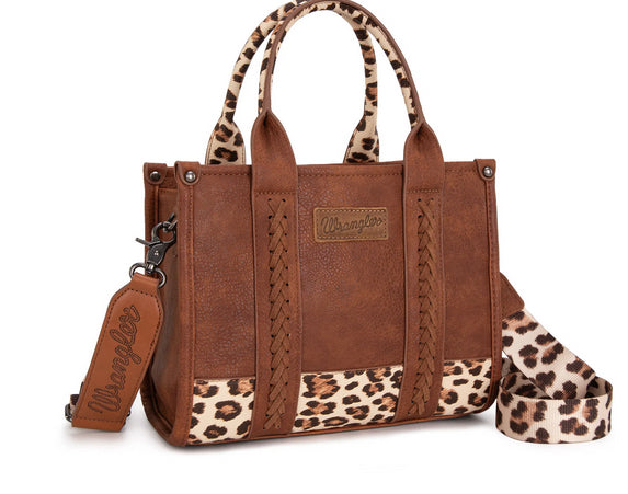 New WRANGLER Brown Leopard Trim M Purse