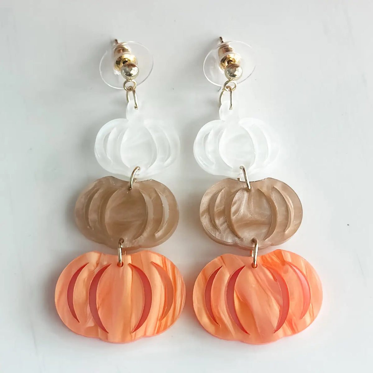 New HARRIS Orange Tan Earring