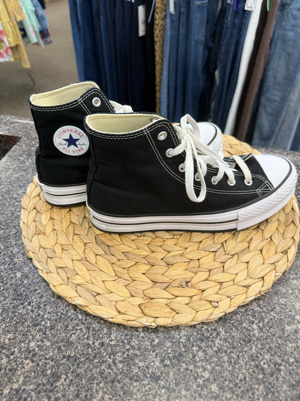Pre-owned CONVERSE Black White Trim Size 5.5 Sneaker