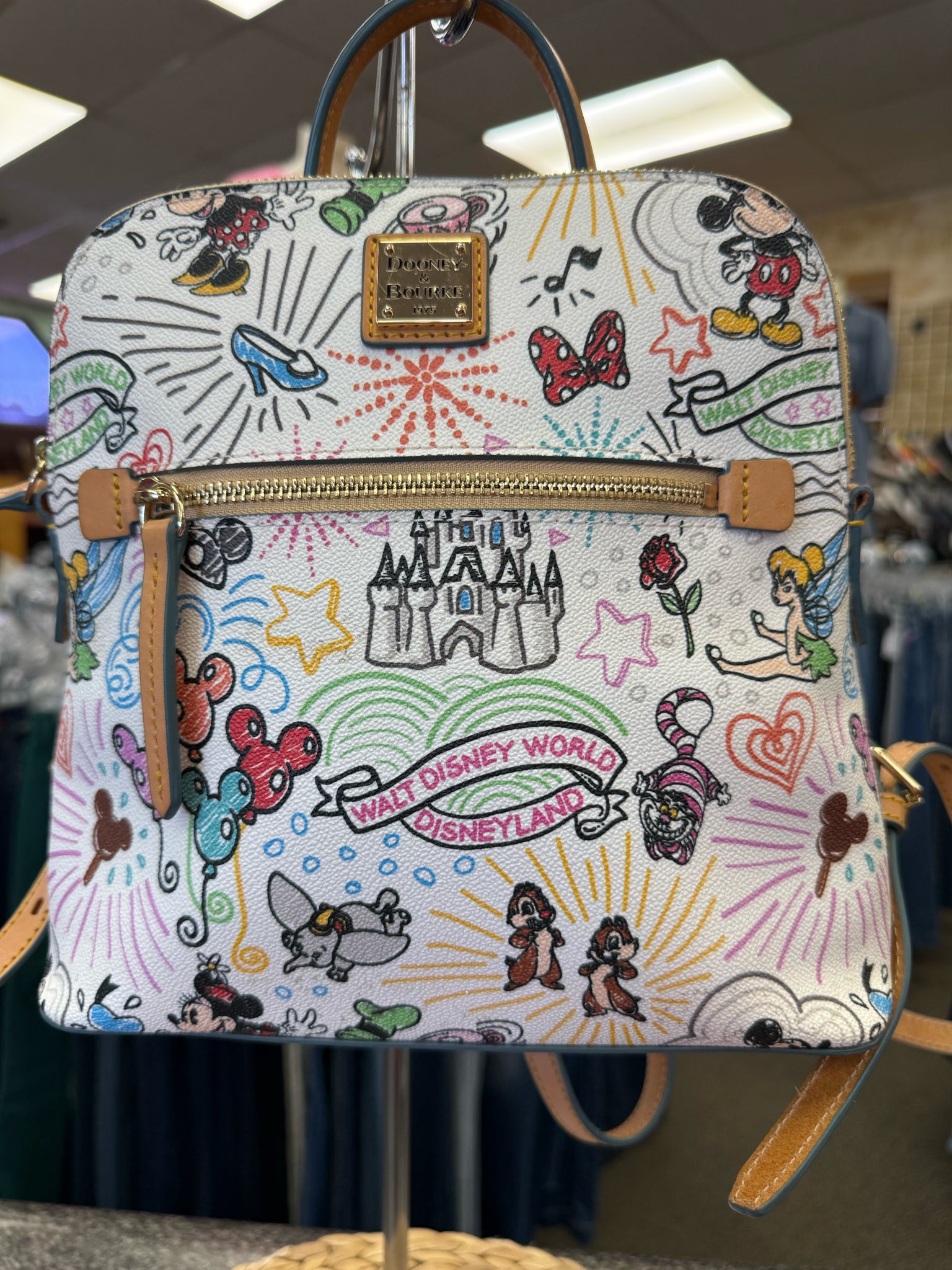 Pre-owned DOONEY&BOURKE White Black Backpack Designer Purse