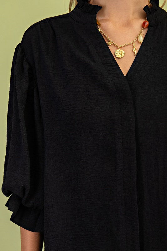 New Gigio Black Size: S Quarter Sleeve Blouse