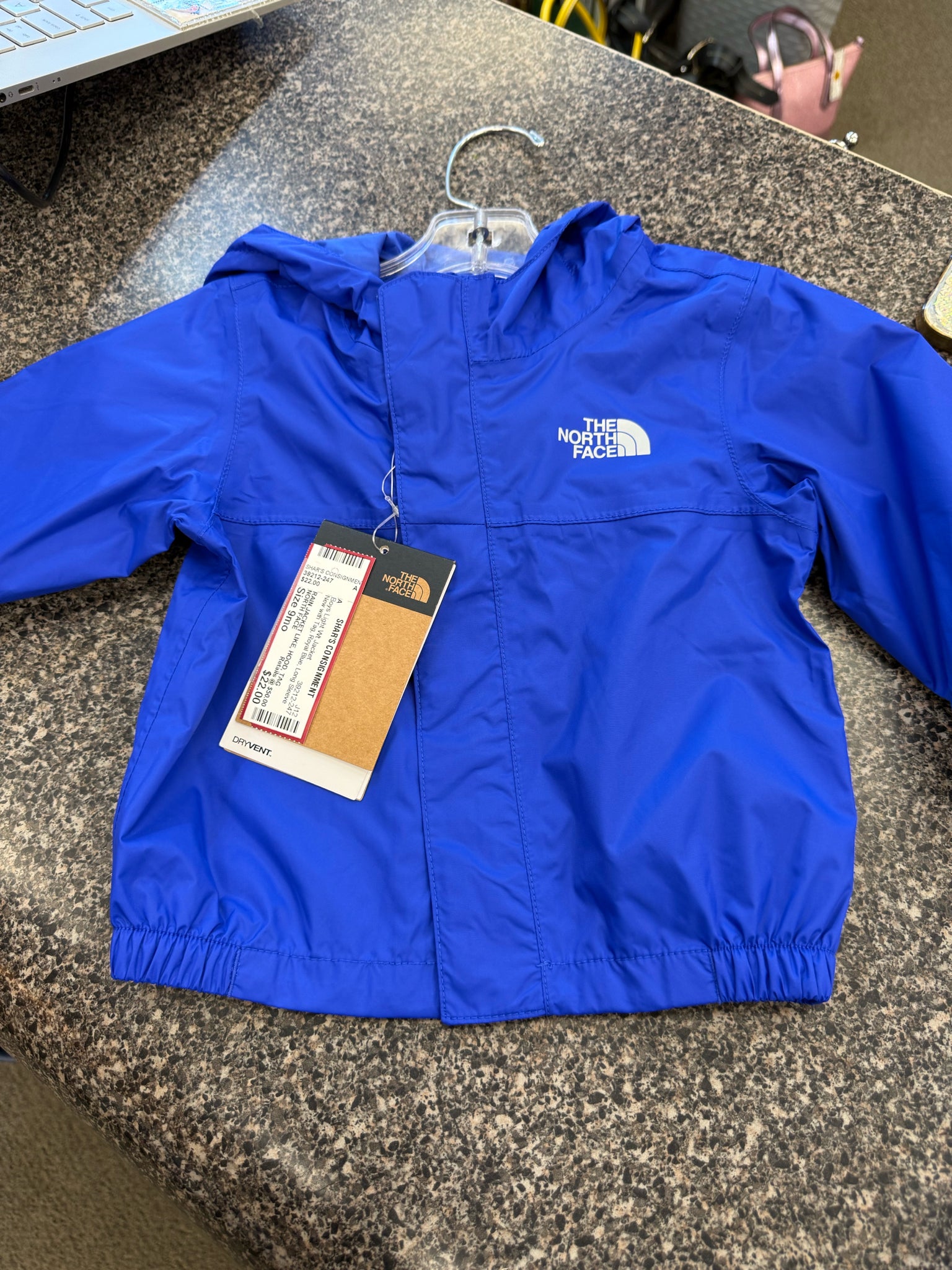New with Tag NORTH FACE Royal Blue C-SIZE 9mo Long Sleeve Boys Light Wt Jacket