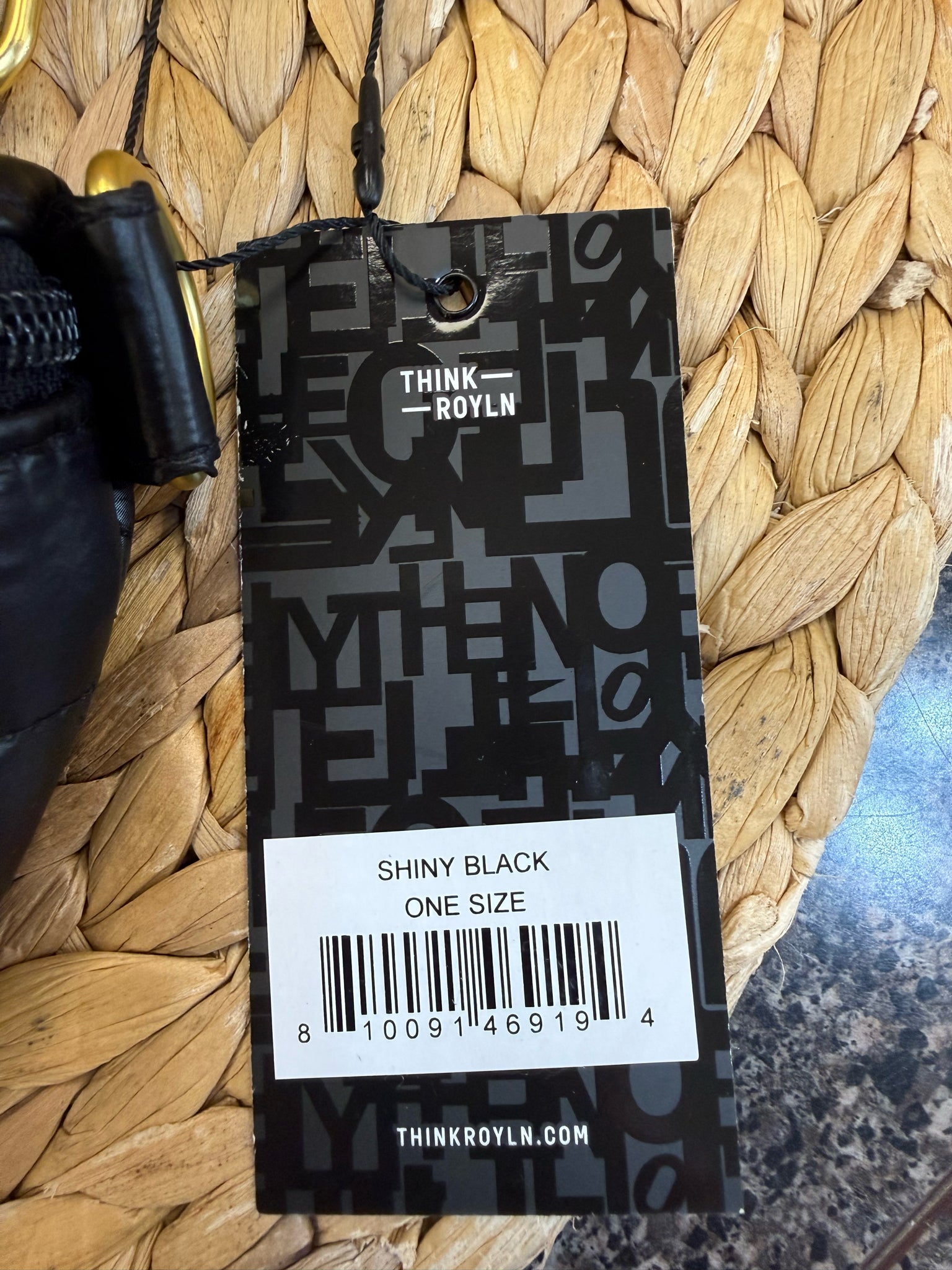 New with Tag THINK ROYLN Black Gold S Fanny Pack Purse