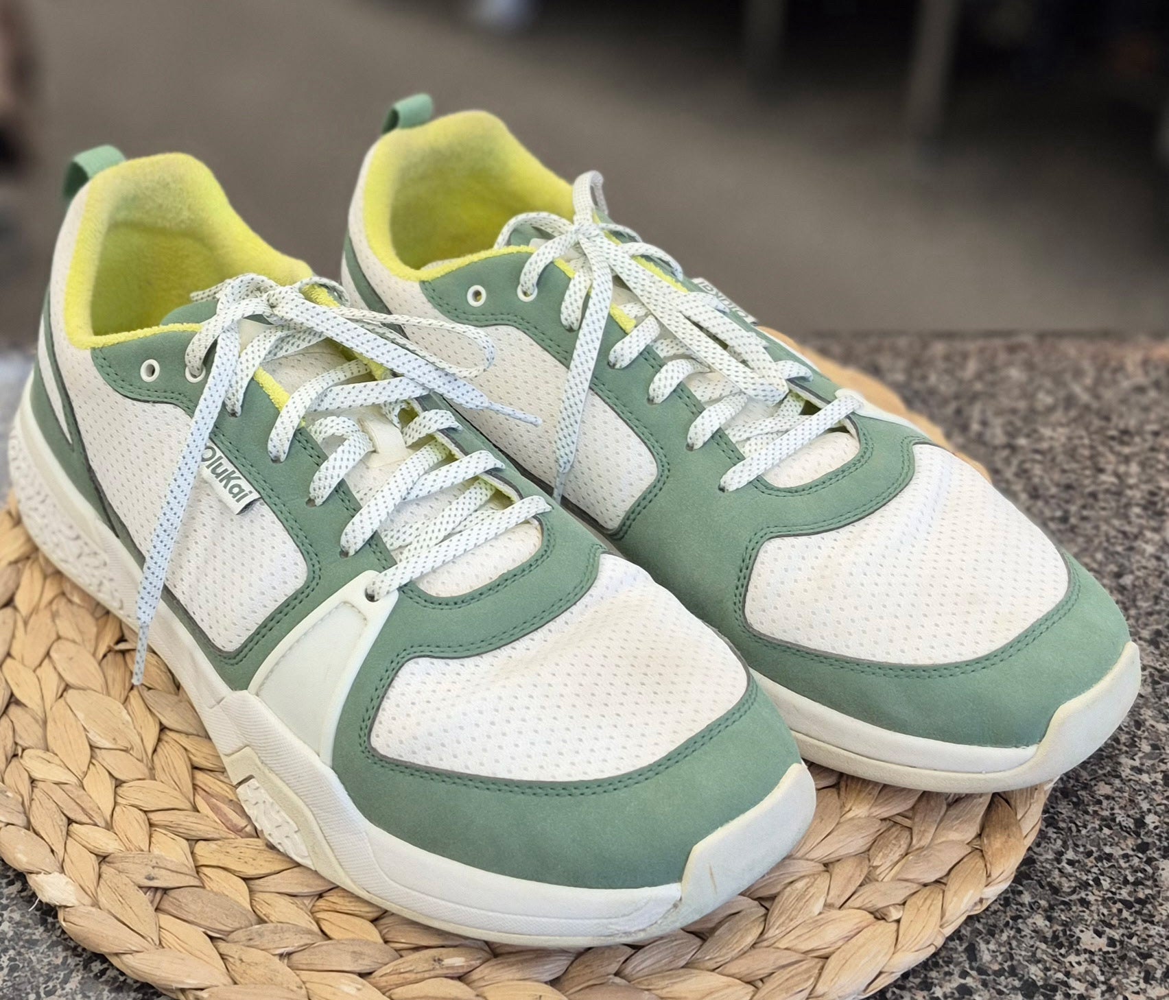 Pre-owned OLUKAI White Seafoam SHOE SIZE 13 MENS Designer Sneaker