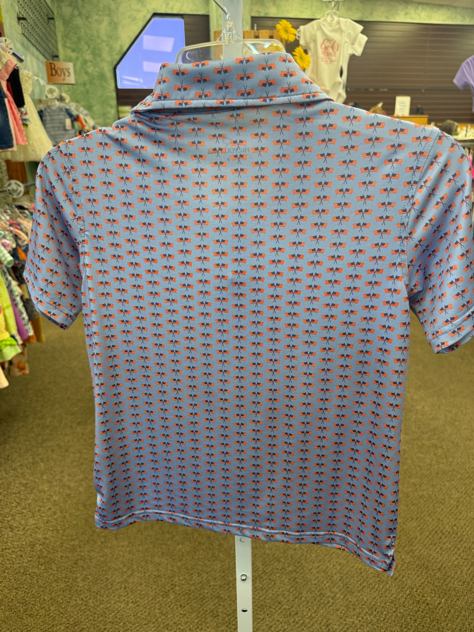 Pre-owned Properly Tied Blue Red C-SIZE 7 Short Sleeve Boys Top