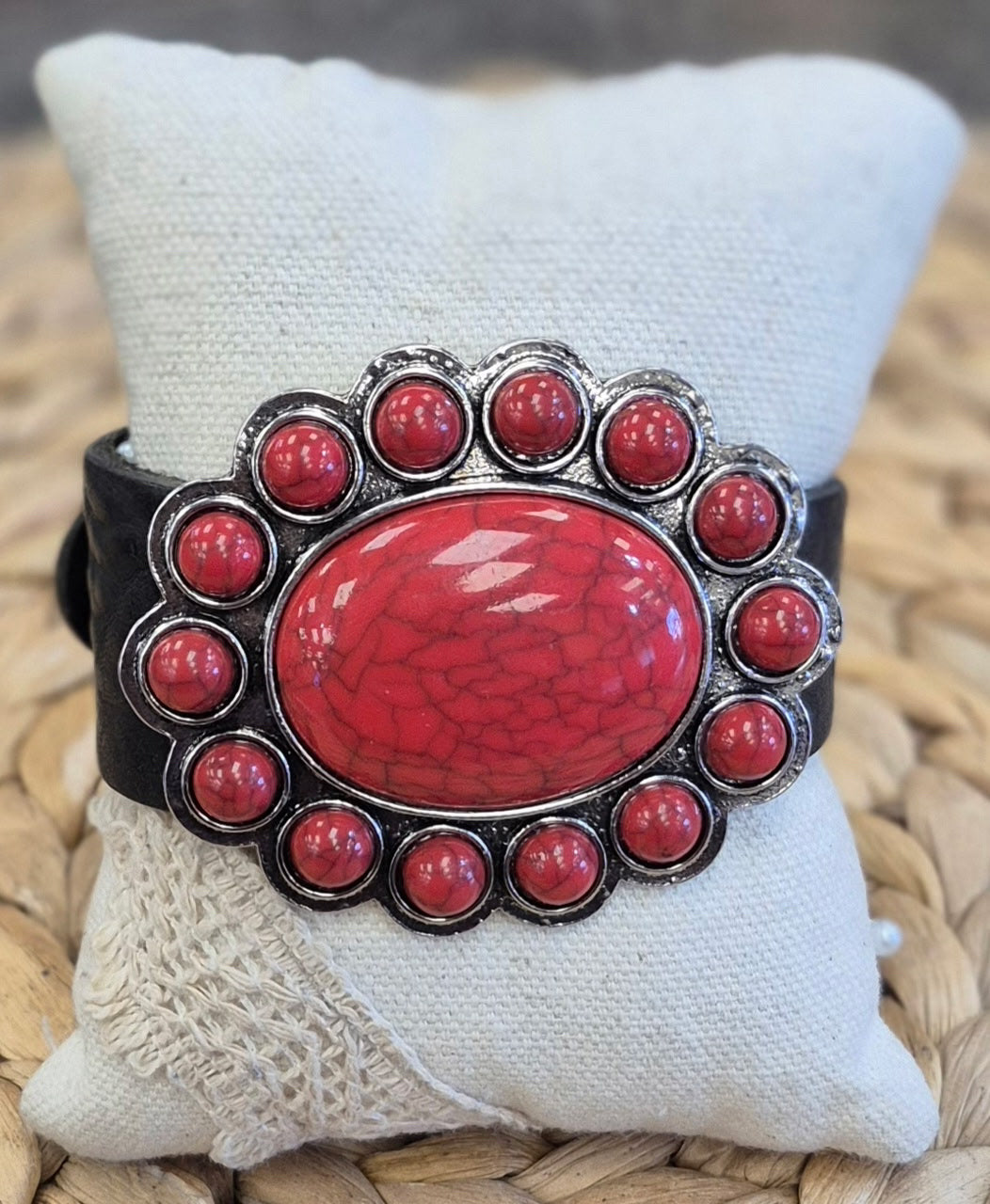 New WESTERN Black Red Bracelet