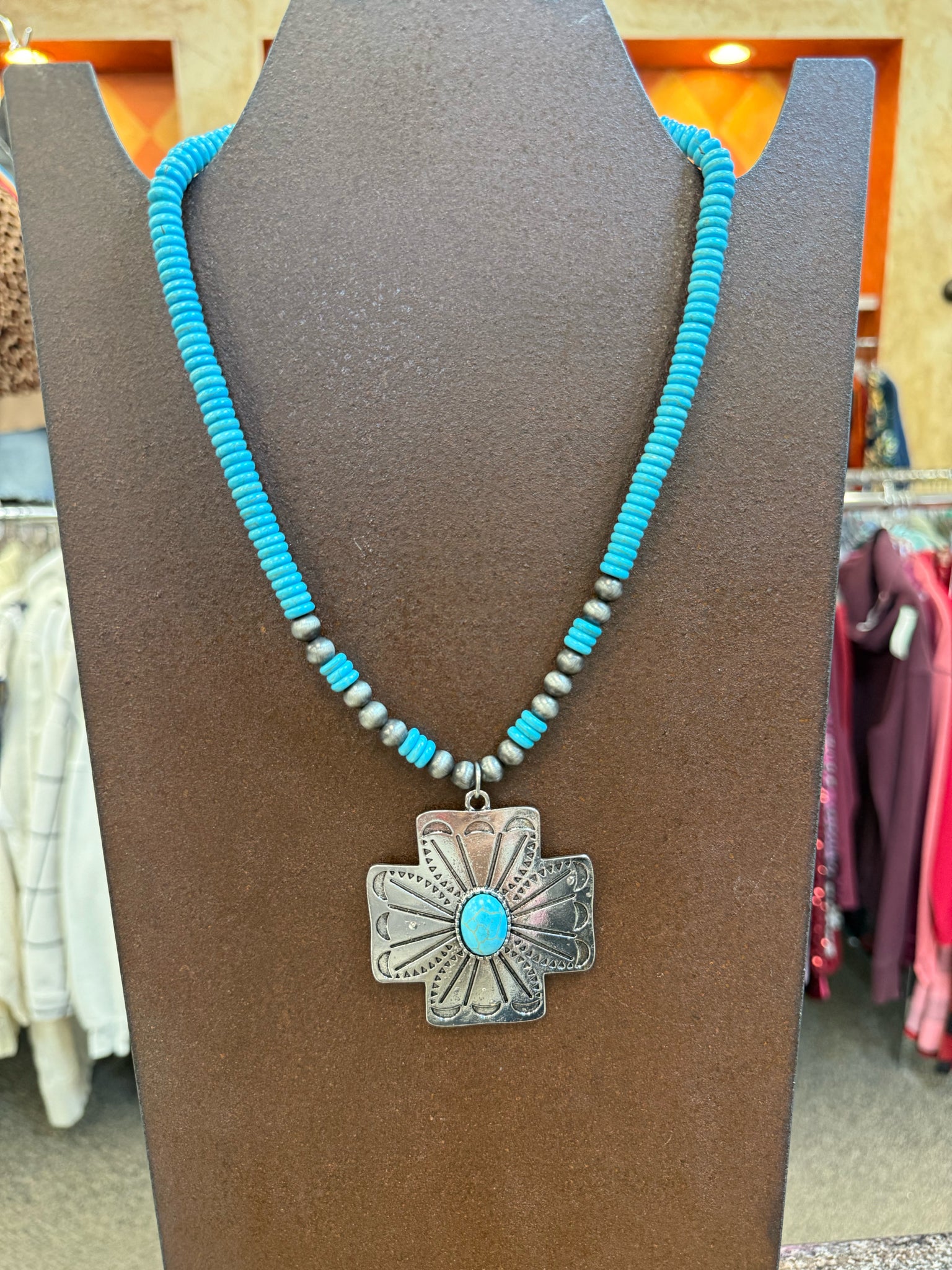 New WESTERN PEWTER Necklace