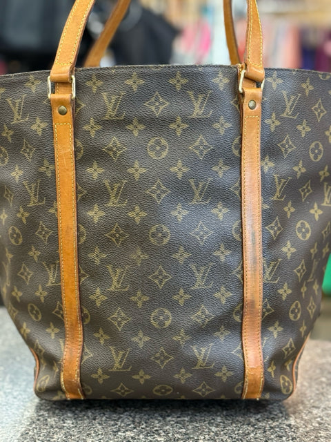 Pre-owned LOUIS VUITTON Brown Signature Tan Tote Designer Purse