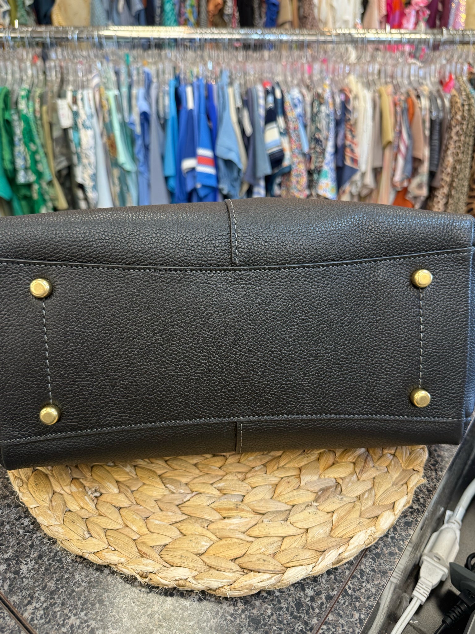 New  Without Tag COACH Black Brown Inside Shoulder Designer Purse