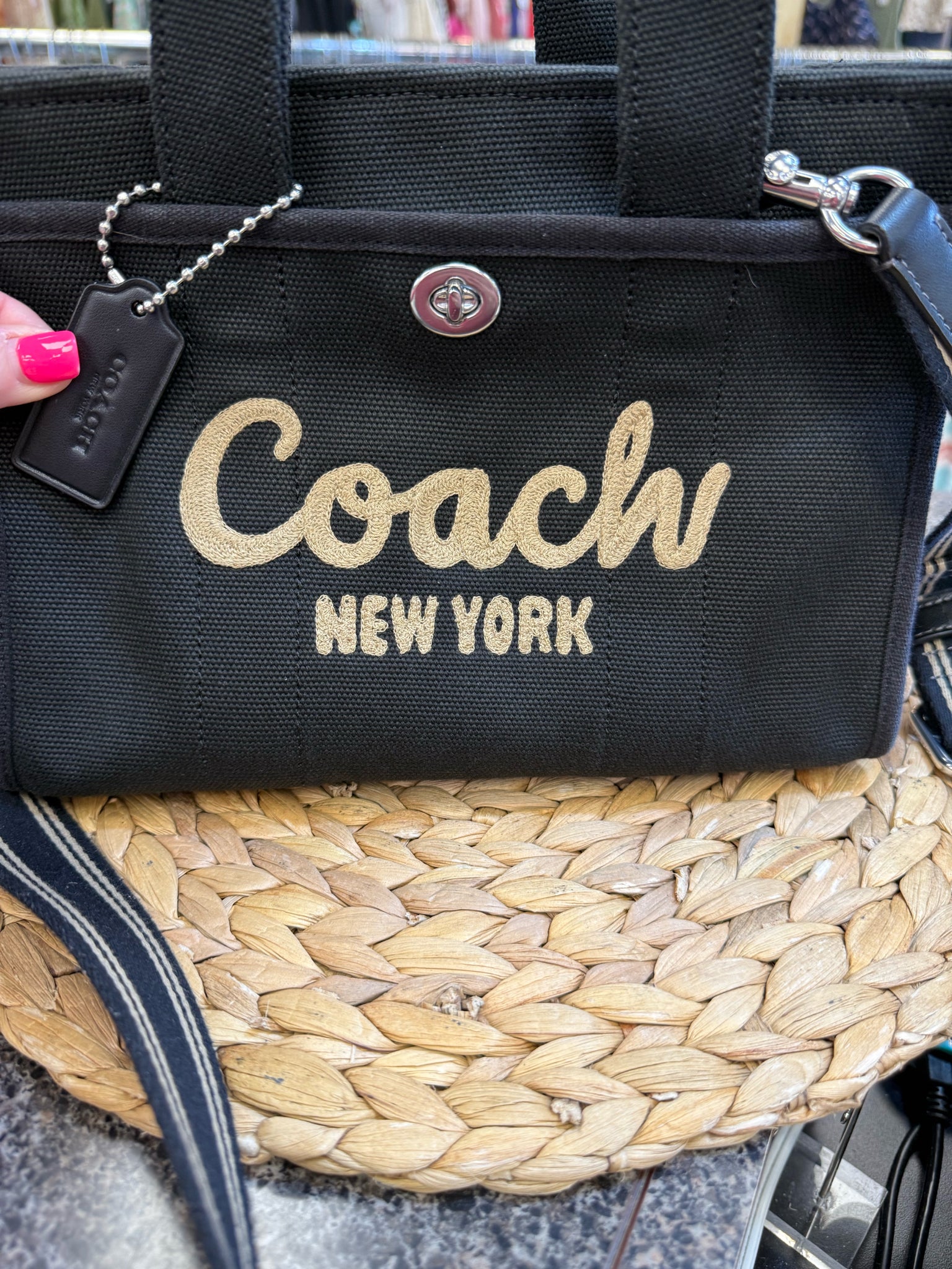 Pre-owned COACH Black Tan Crossbody Designer Purse